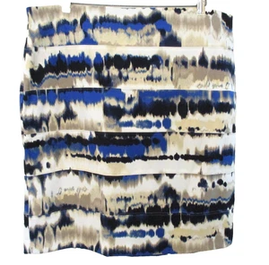 Alfani Woman Pull On Pencil Skirt, White Black Blue Abstract Print, Lined, 1X - Picture 1 of 10