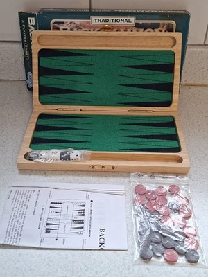 Traditional Travel Wooden Backgammon Set by Gibson Games VGC - Image 1 of 4