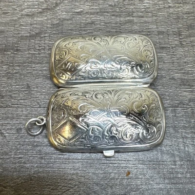 Cartera portamonedas de plata alemana compacta Art Deco vintage antigua de 1900 WHS Co Foto 1 de 4