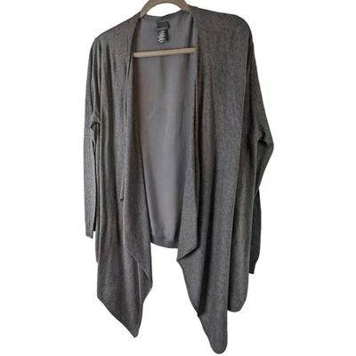 Cárdigan para mujer Covington XL gris frente abierto manga larga mezcla de algodón rayón Foto 1 de 4