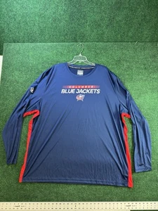 Men's Fanatics Navy Columbus Blue Jackets Authentic Pro Rink Tech Long Sleeve 4X - Picture 1 of 5