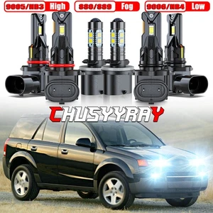 For Saturn Vue 2002-2007 6000K LED Headlight Hi/Lo + Fog Light 6x Bulb Combo Kit - Picture 1 of 21
