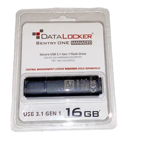 DataLocker SONE016 Sentry ONE Encrypted Flash Drive - 16 GB USB 3.1 256-bit NEW - Afbeelding 1 van 3