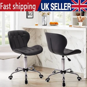 Cushioned Chair Swivel Computer Desk Office Chair Chrome Leg Lift Adjustable UK- - Picture 1 of 23