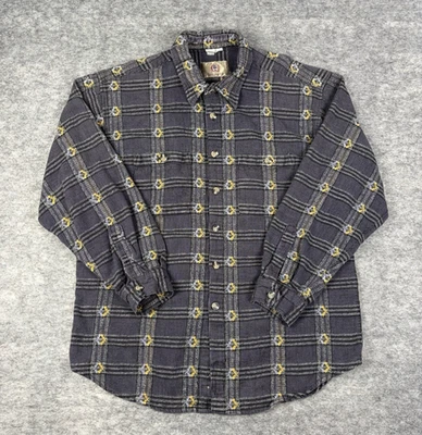 Territory Ahead Shirt Mens XL Shacket Tribal Woven Art Purple Gray Long Sleeve - Image 1 of 4