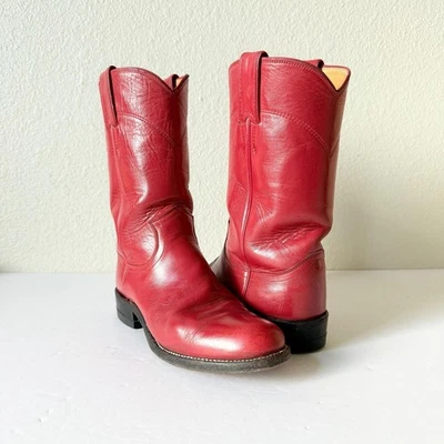 Botas vaqueras rojas vintage Justin Ropers para mujer talla 6,5 años 90 Western L3055 Foto 1 de 4