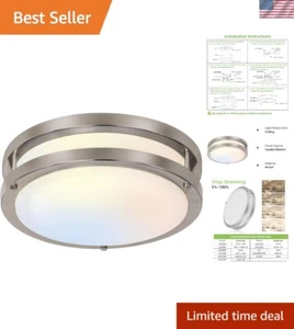 Dimmable 13” LED Ceiling Light with Color Temperature Options - Modern Design - Picture 1 of 11