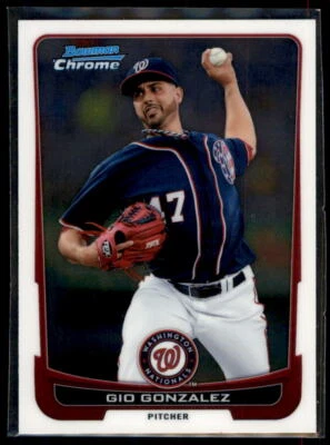 2012 Bowman Chrome  Gio Gonzalez #61 Washington Nationals - Image 1 of 2
