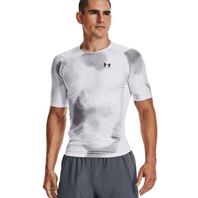 Under Armour Iso-Chill Printed Compression SS Camiseta Hombre Running Camiseta Blanco