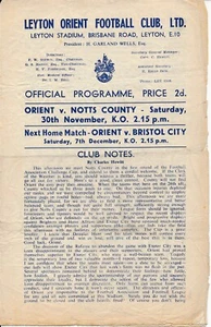Leyton Orient v Notts County 1946/1947 - Football Programme - Picture 1 of 1