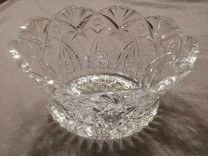 Lead Crystal Bowl Star Pattern on Bottom - Picture 1 of 5