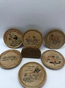 Vintage Wooden Dee Bee Co. coasters. Rare Made in Japan! Mid Century Modern - Picture 1 of 12