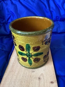 Vintage Italian Hand Painted Art Pottery 6 inch tall Planter/Pot/Vase Pre-owned - Picture 1 of 8