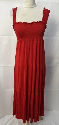 Vestido midi sin mangas rojo rosa camafeo talla 10 para mujer Foto 1 de 4