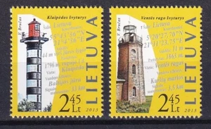 Lithuania 2013 Lighthouses 2 MNH stamps - Picture 1 of 1