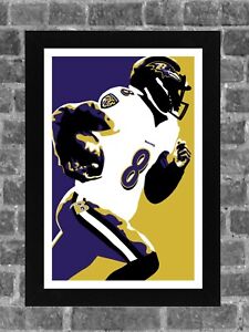 Baltimore Ravens Lamar Jackson Portrait Sports Print Art 11x17