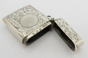 Hallmarked 925 Sterling Silver Antique Vesta Case Match Not Scrap 1906 Edwardian - Picture 1 of 3