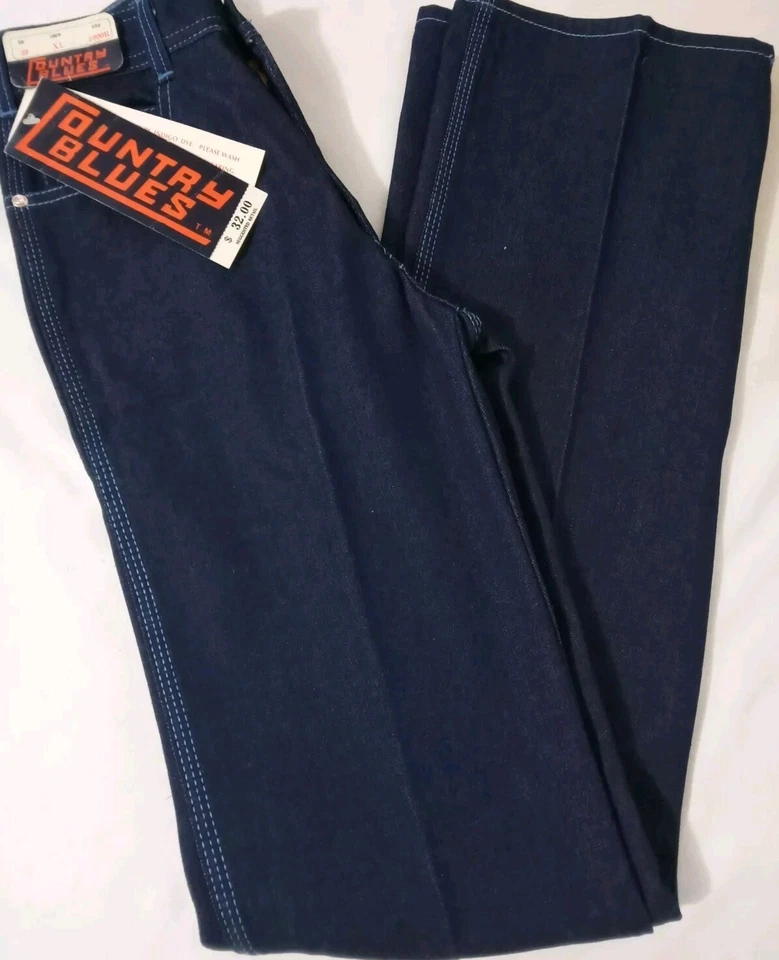 Jeans Denim Vintage RARO Bell Telphone Azul 29x36 COUNTRY BLUES Sin Stock Años 70 Foto 1 de 4