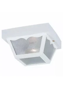 Sea Gull Lighting 7567-15 Signature 1 Light 8 inch White Outdoor Ceiling Fixture - Picture 1 of 2