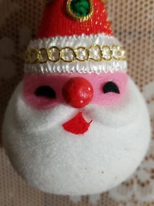 Cabeza de Papá Noel de colección adorno de Navidad espuma de poliestireno decoración flocada - Imagen 1 de 6