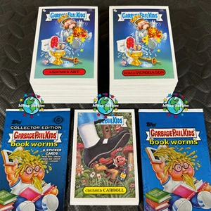 CUBO DE BASURA NIÑOS LIBROS GUSANOS 210 TARJETAS MINI-MASTER SET BASE + AUTORES + ¡2X ENVOLTORIOS! - Imagen 1 de 1