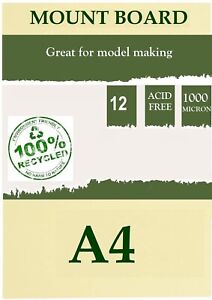 Graduate A4 Thick Cream Core Mountboard with Smooth Surface 12,Pack