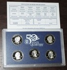 1999-S Us Mint Quarters Proof Set, With CoA, 5 Coins Total, No Original Box