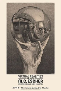 Hand With Reflection by Escher Surreal Artist Portrait Poster 24x36 Inches - Picture 1 of 1