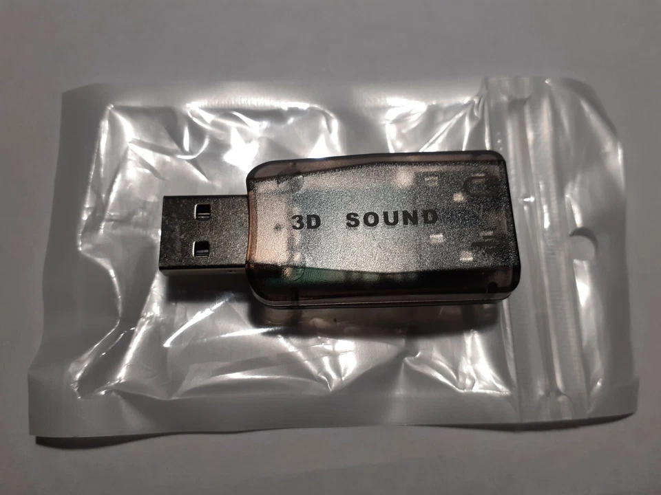 USB - 3D Sound Card with Adapter Socket Jack-for Headset & Mic. - Image 1 of 4