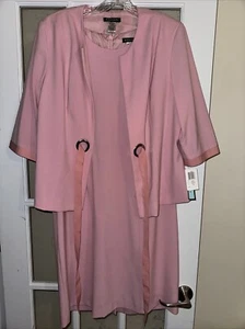 BAHARI Womens 16 Dress Set 2 Piece Pink Jacket Ribbon Ladies - Picture 1 of 5