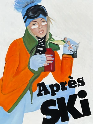 Giclees Apres Ski 30" x 40" edición limitada $360 S/N certificado de autenticidad Foto 1 de 4