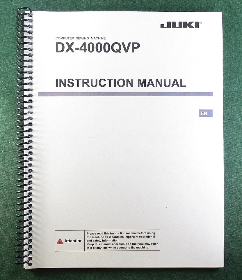 Juki DX-4000QVP Instruction Manual: 136 Pages - Full Color & Protective Covers! - Image 1 of 1