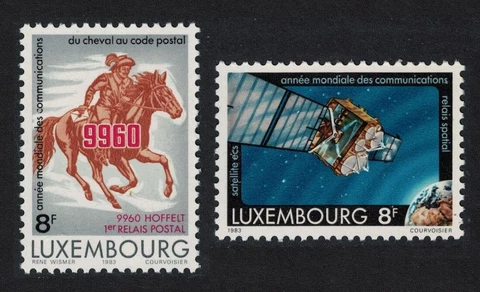 Luxembourg Rider Horse Satellite Communications 2v 1983 MNH SG#1112-1113 Cover