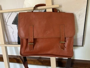 Mulberry Vintage Elkington Briefcase Laptop Bag Crossbody In Natural Leather - Picture 1 of 18
