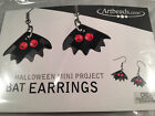 Artbeads Halloween Mini Project Bat Earrings - Black, Red, Halloween