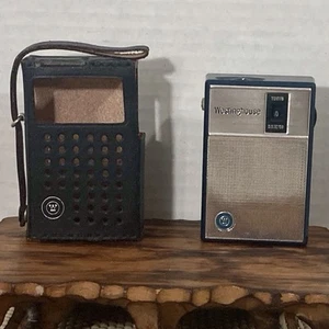 Westinghouse 6 Transistor Pocket AM Radio #H-902 P6GP Charcoal Blue w Case Works - Picture 1 of 18
