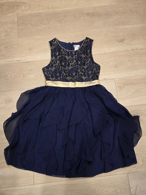 Emily West 雪纺瀑布圣诞连衣裙女孩 14 码 - 全新无标签 — 第 1/4 张图片