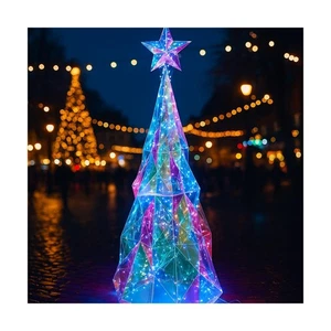 40'' Giant Prismatic Iridescent Christmas Tree DIY Multi-Color LED Folding Ch... - Picture 1 of 6