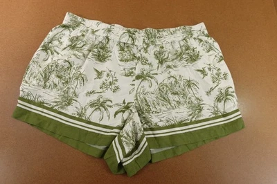 Pantalones cortos Lands End para mujer 26W marfil verde isla borde tiro alto 5" nuevos con etiquetas Foto 1 de 4