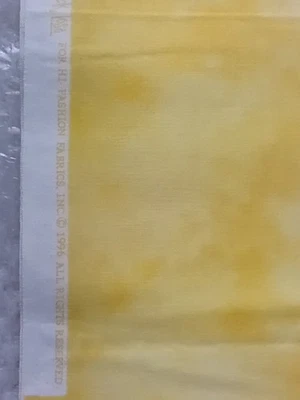 Patrick Lose HI FASHION FABRICS, 1996 Vintage New Unused 37" X 42" Yellow  - Image 1 of 4