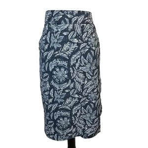 Rustica Rip Skirt Hawaii Women's size XL Blue White Floral Wrap Beach Cover Up - Picture 1 of 8