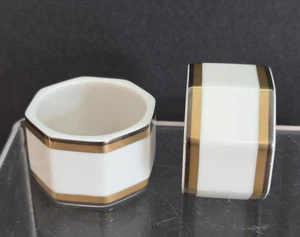 Noritake Fine China Gold & Platinum Collection Napkin Rings/Holders Set of 4 - Picture 1 of 3