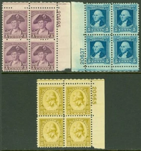 EDW1949SELL : USA 1932 Scott #708, 10, 13 Plate Blocks. All Mint NH. Cat - Picture 1 of 2