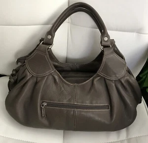 SABRINA ECHTES LEDER FRANKREICH LEDER TAUPE SLOUCH TASCHE HOBO SCHULTERTASCHE WOW - Bild 1 von 12