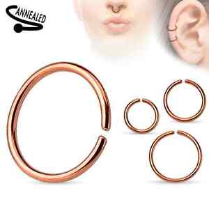 20G 18G 16G Seamless Piercings Rings Bendable Anodized Surgical Steel Sold Each