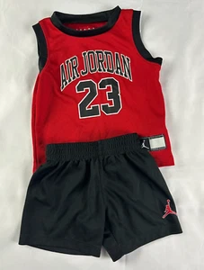 Boys Nike Air Jordan 23 2 Piece Set Shirt and Pants Red Black Size 18M Toddler - Picture 1 of 2