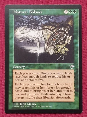 Magic The Gathering MIRAGE NATURAL BALANCE green card MTG - Image 1 of 2
