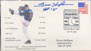 Trevor Hoffman AUTOGRAPHED w/HOF 18 Baseball Hall of Fame Induction Cachet JSA - Picture 1 of 2