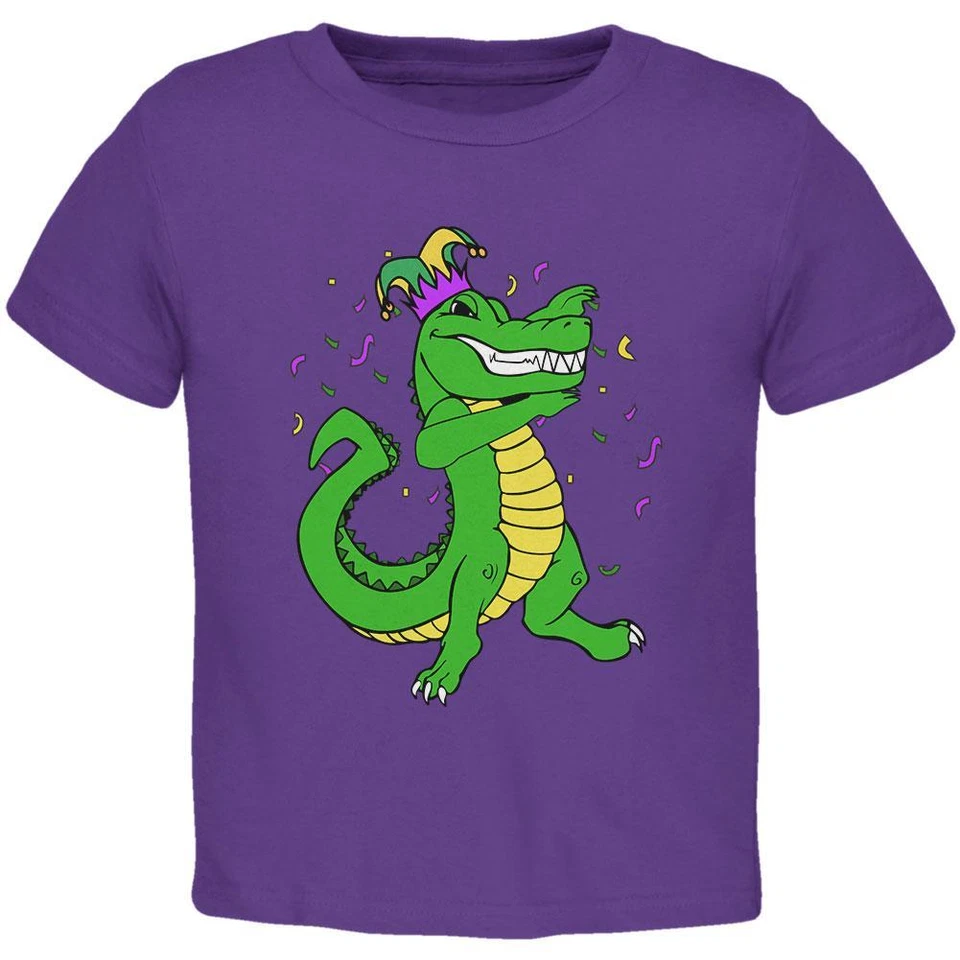 Camiseta Mardi Gras Dabbing Alligator Jester niño pequeño Foto 1 de 1