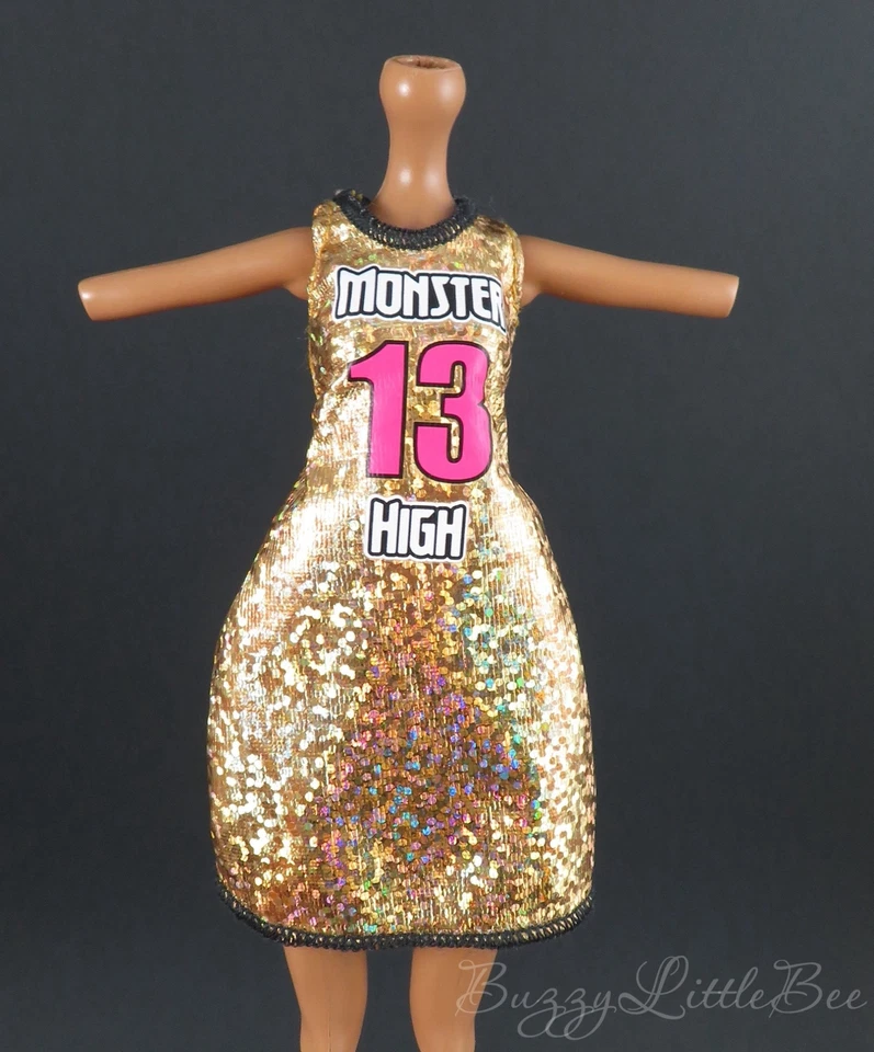 Mini Vestido Monster High Doll G3 Cleo de Nile Ghoul Spirit Dorado Brillante Foto 1 de 1